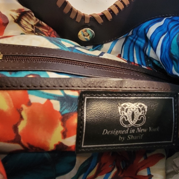 New with Tag Sharif 1825 Genuine Leather Pink Brown Hobo Tassels Shoulder Bag - Picture 11 of 16